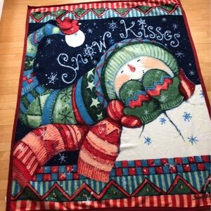 Susan Wignet " Snow ❄️☃️❄️Kisses " Fleece Festive Blanket